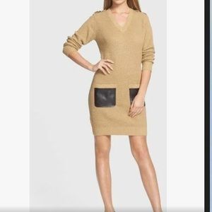 Michael Kors Leather pocket sweater dress